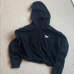 Cropped black hoodie